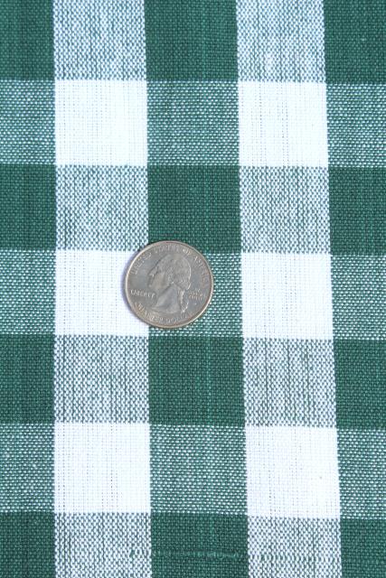 photo of vintage green & white gingham checked cotton tablecloths, french country bistro kitchen #3