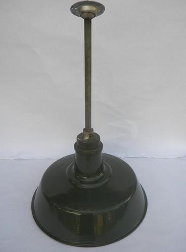 photo of vintage green&white industrial enamel barn or stable pendant lighting #3