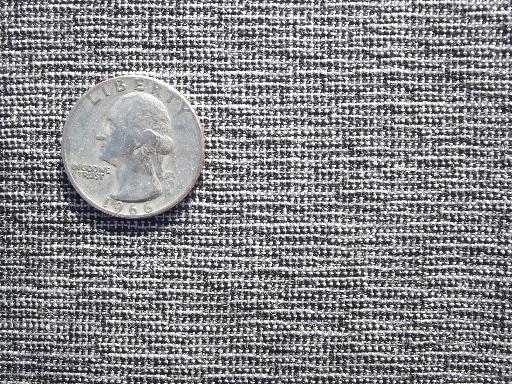 photo of vintage grey tweed fabric, Parisian label light rayon blend suiting material #1