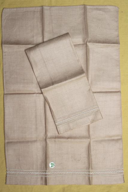 photo of vintage guest towels, fingertip hand towel embroidered cotton / linen for powder room #7