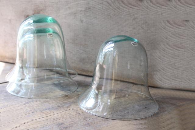 photo of vintage hand blown Mexican glass cloches, recycled bottle glass domes or bell jars #1