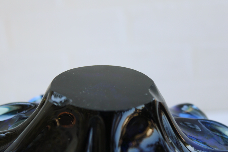 photo of vintage hand blown art glass bowl, Murano glass confetti colors aventurine sparkles #5