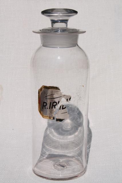 photo of vintage hand blown glass bottle, large antique pharmacy jar from chemist's apothecary #1