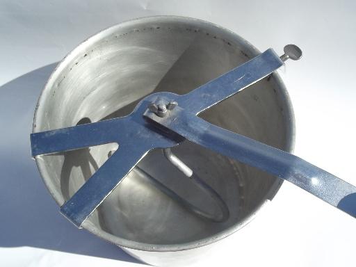 photo of vintage hand crank dough mixer bread maker, kneading and rising bucket #2