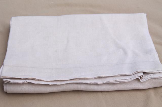 photo of vintage hand embroidered linen cotton table linens, napkins, placemats, card table cloth #4