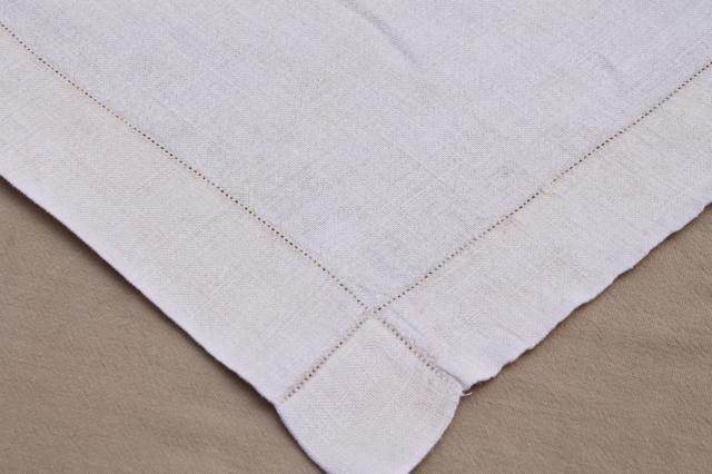 photo of vintage hand embroidered linen cotton table linens, napkins, placemats, card table cloth #6