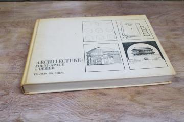 catalog photo of vintage hand lettered font art book Architecture Form, Space and Order Francis DK Ching