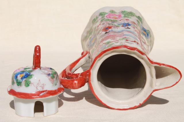 photo of vintage hand painted Japan Geisha girl china, porcelain chocolate pot & cups set #9