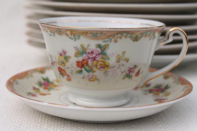 photo of vintage hand painted Made in Japan Esco fine china dinnerware, service for 8 #4