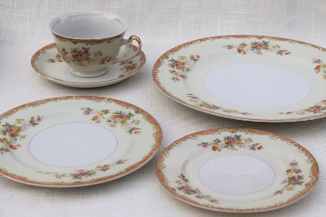 photo of vintage hand painted Made in Japan Esco fine china dinnerware, service for 8 #5