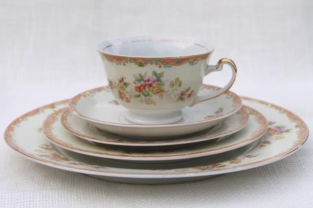 photo of vintage hand painted Made in Japan Esco fine china dinnerware, service for 8 #6