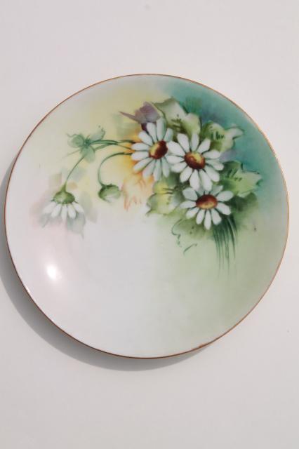 photo of vintage hand painted china dessert plates, fruit & flowers decorative plate collection #7