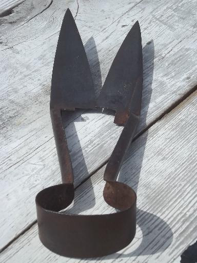 photo of vintage  hand shearing sheep shears, marked Wilkinson forged steel blades #4