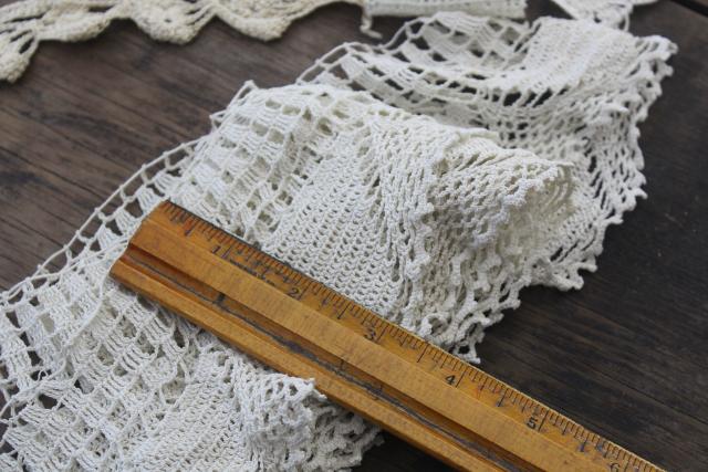 photo of vintage handmade crochet lace edgings & insertion, salvaged antique sewing trims #5
