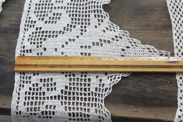 photo of vintage handmade crochet lace edgings & insertion, salvaged antique sewing trims #6