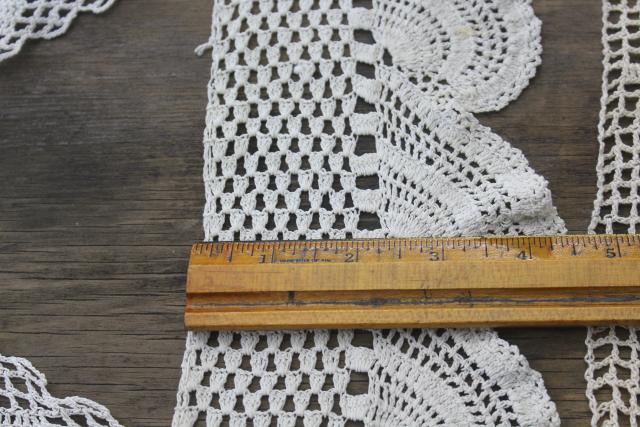 photo of vintage handmade crochet lace edgings & insertion, salvaged antique sewing trims #7