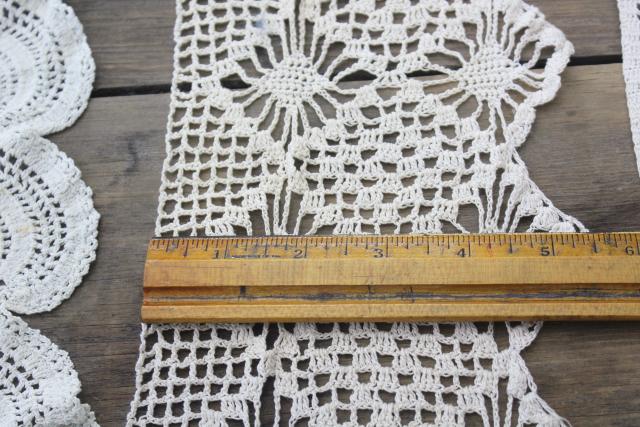 photo of vintage handmade crochet lace edgings & insertion, salvaged antique sewing trims #8