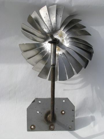 photo of vintage hand-made metal folk art windmill whirligig or weathervane #3