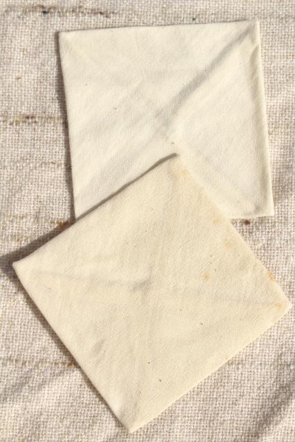 photo of vintage handmade quilt blocks, unbleached cotton fabric cathedral window squares lot 1000+  #3