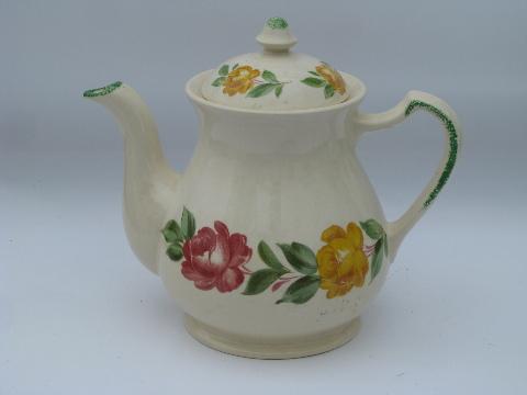 photo of vintage hand-painted Shenandoah Ware tea or coffee pot, Paden City Pottery #1