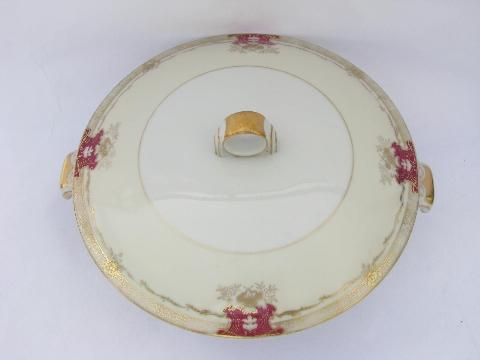 photo of vintage hand-painted china soup tureen or covered serving bowl, Meito-Made in Japan #2