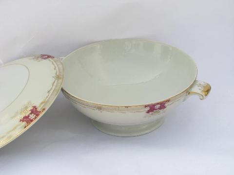 photo of vintage hand-painted china soup tureen or covered serving bowl, Meito-Made in Japan #3