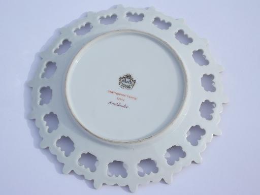 photo of vintage handpainted plate w/ the Mormon Temple, ribbon china wall hanger #2