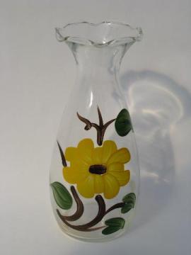 catalog photo of vintage hand-painted yellow sunflower vase, Blue Ridge pottery go-along or Gay Fad?