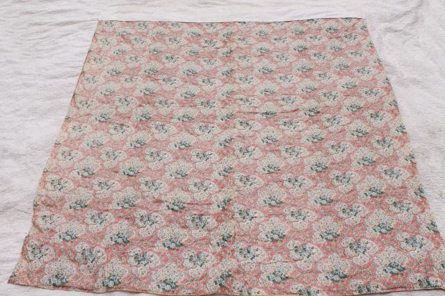 photo of vintage hand-tied quilt comforter, shabby chic floral puffy wool filled eiderdown #3