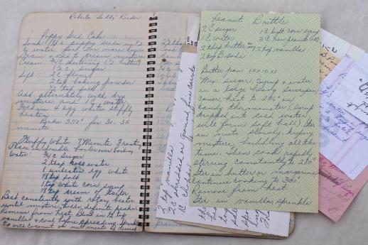 photo of vintage hand-written recipes, handmade family cookbook 1940s - early 50s #1