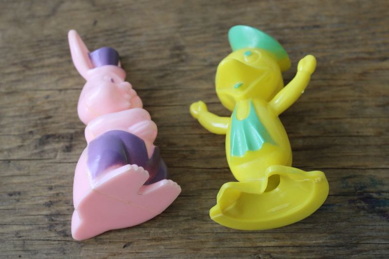 photo of vintage hard plastic Easter bunny & duck toys, Rosbro or Knickerbocker  #5