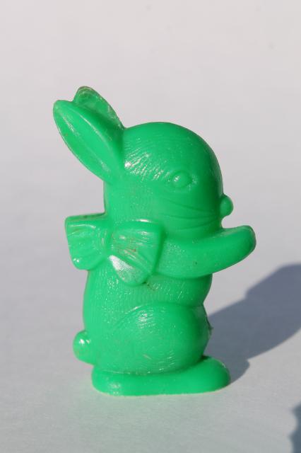 photo of vintage hard plastic Easter bunny & chick novelty toys or prizes, cute retro decorations #2