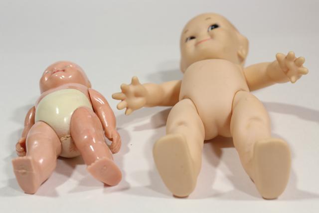 photo of vintage hard plastic baby dolls & kewpie dolls, cherub babies to dress in doll clothes #7