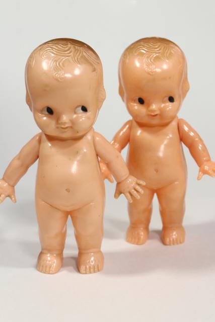 photo of vintage hard plastic baby dolls & kewpie dolls, cherub babies to dress in doll clothes #12