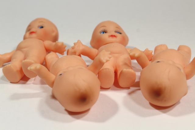 photo of vintage hard plastic baby dolls & kewpie dolls, cherub babies to dress in doll clothes #13