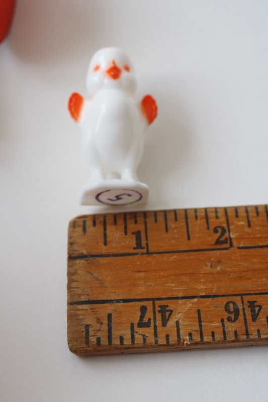 photo of vintage hard plastic toys, chickens lot Knickerbocker rooster, baby chick, egg laying hen #4