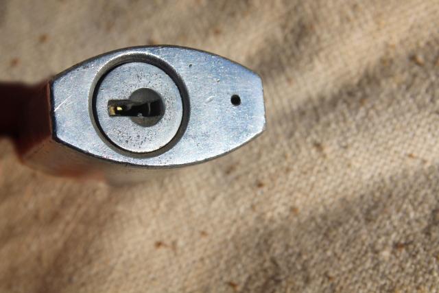 photo of vintage hardened steel locks, no keys - Slaymaker, Illinois, Globemaster, BiltRite #6