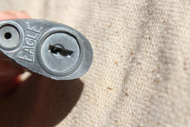 photo of vintage hardened steel locks, no keys - Slaymaker, Illinois, Globemaster, BiltRite #13