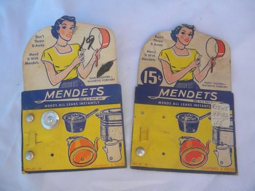 photo of vintage hardware cards w/advertising graphics, Mendets for pot repair #1