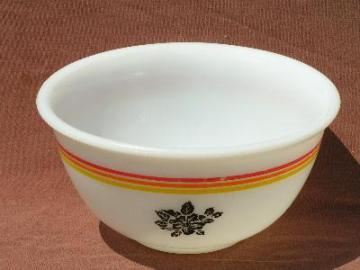 catalog photo of vintage hazel atlas flowers, glass mixing bowl