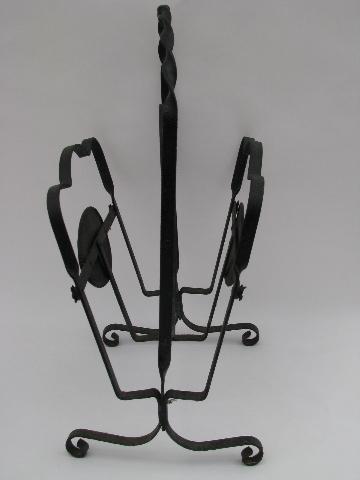 photo of vintage heart shape wrought iron reading stand for magazines, papers #2