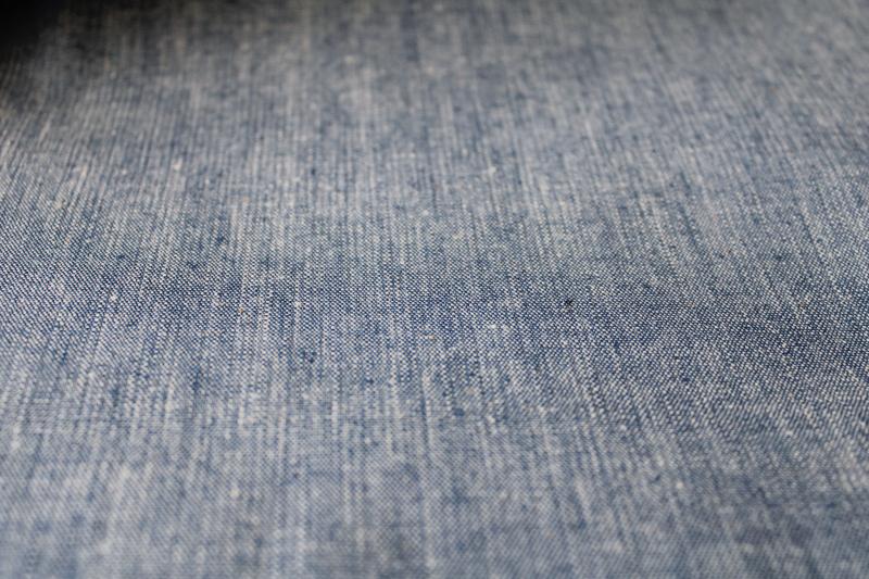 photo of vintage heavy cotton work shirt fabric, chambray blue shirting canvas jacket weight #5