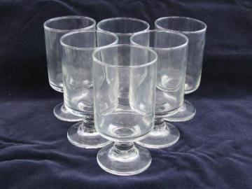 catalog photo of vintage heavy glass goblets for wine or water, set of six