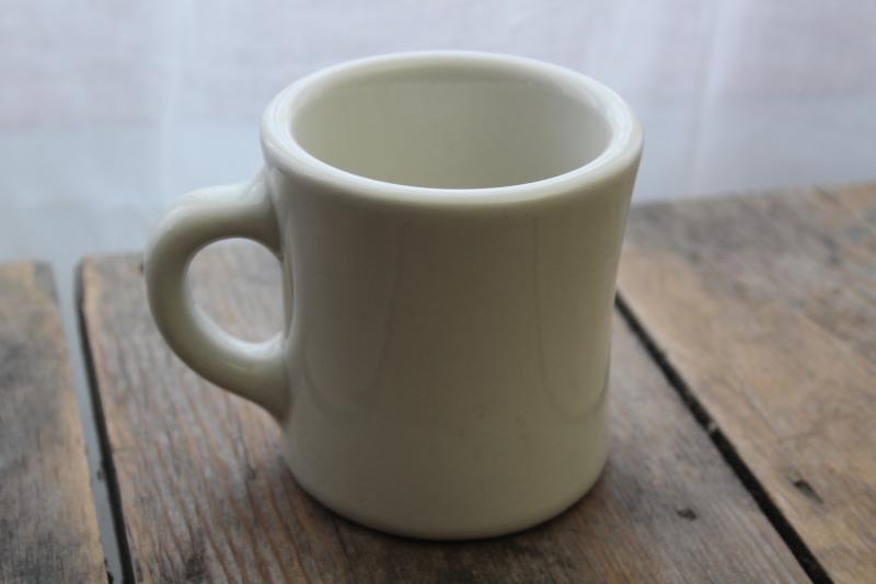 photo of vintage heavy ivory white ironstone china coffee mug, diner style restaurant ware #4