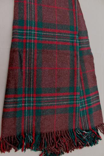 photo of vintage heavy plaid wool camp blanket w/ old Chase label, Troy Blanket Mills #6