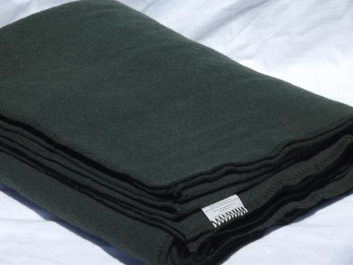 photo of vintage heavy thick wool camp blankets, never used Amana and Faribault #2