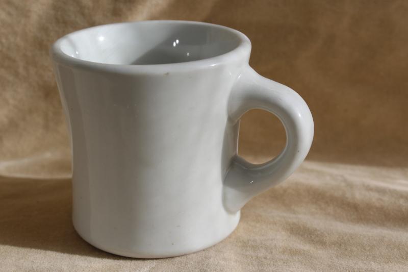 photo of vintage heavy white ironstone china coffee mug, diner style restaurant ware #3