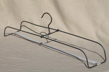 catalog photo of vintage heavy wire closet hanger for drapery, table linens, duvets or fabric