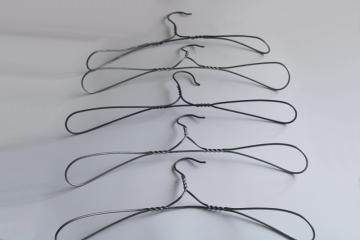 vintage heavy wire clothes coat hangers, well made utilitarian industrial minimalist 