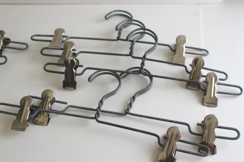 photo of vintage heavy wire hangers w/ spring clips - hang or organize art, paperwork, fabric etc. #7